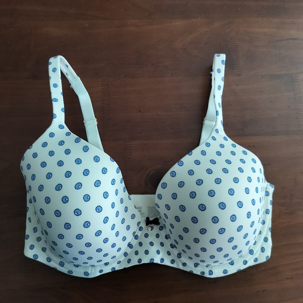 🌻 2/$20 Soma Size 32DDD Embraceable Full Coverage Bra Blue Dot Print